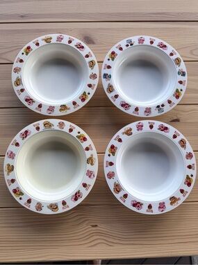 “Vintage 1982 Strawberry Shortcake SiLite Melamine Bowls Set of 4 – Rare Retro